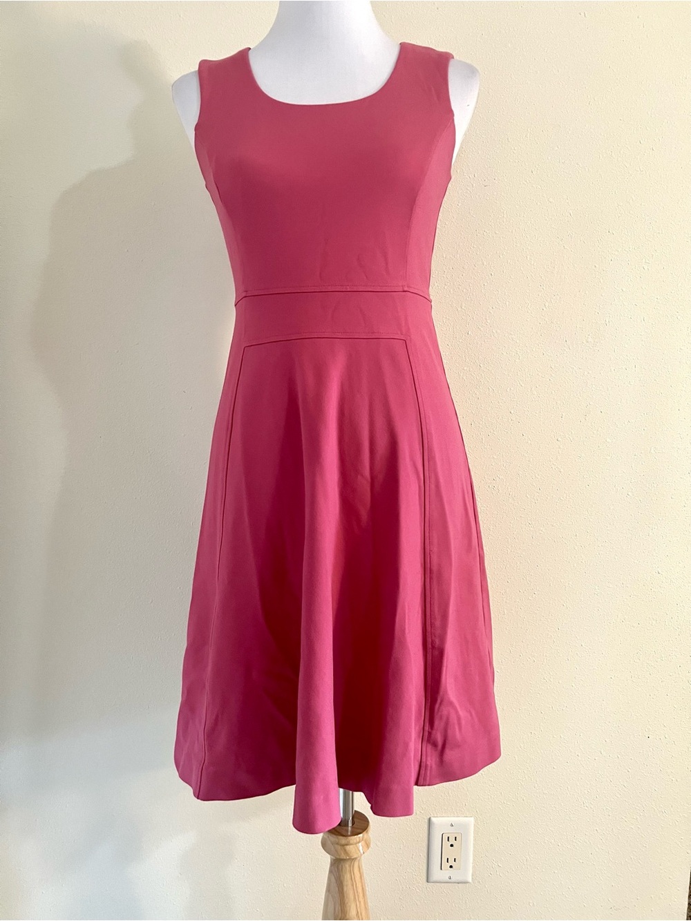 Brooks Brothers Raspberry Sleeveless Fit-and-Flare Dress